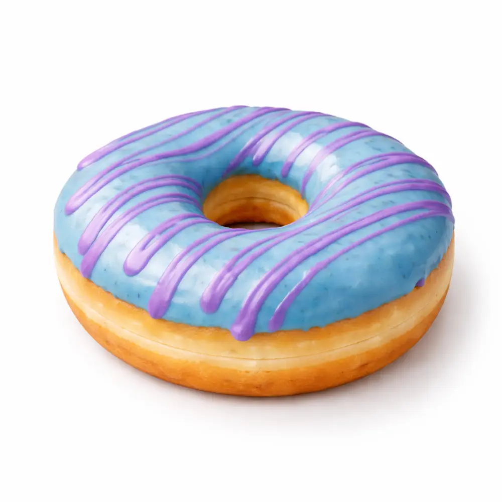 Donat Biru Garis Ungu